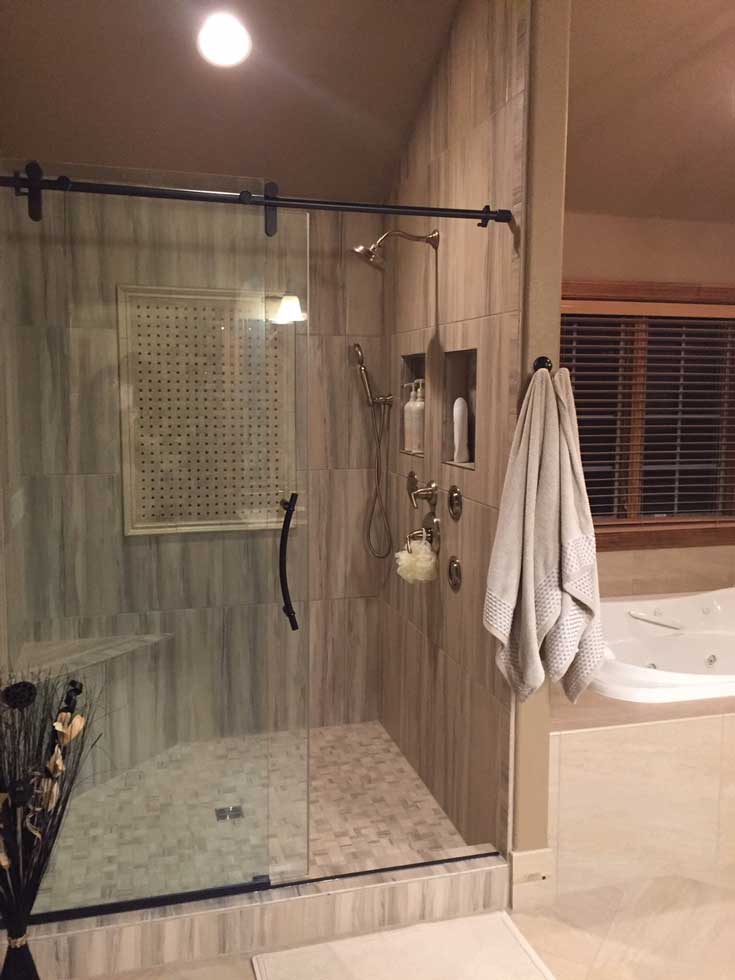 After: Master Bath Shower Remodel | Pegasus Design Group | Interior Designers